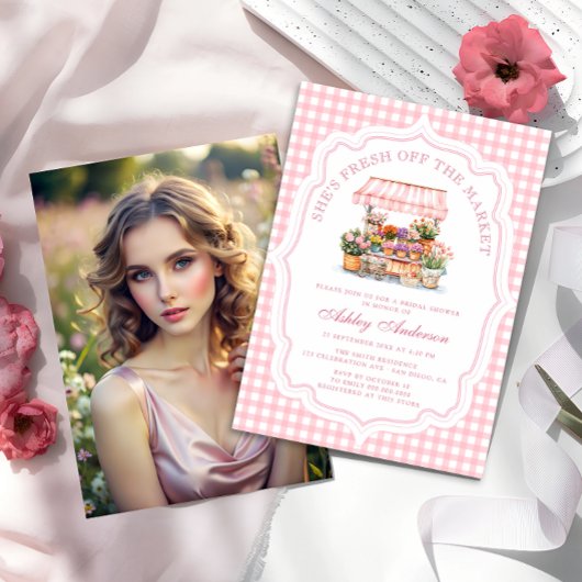 Ze is vers van de markt Bloemen Vrijgezellenfeest Kaart