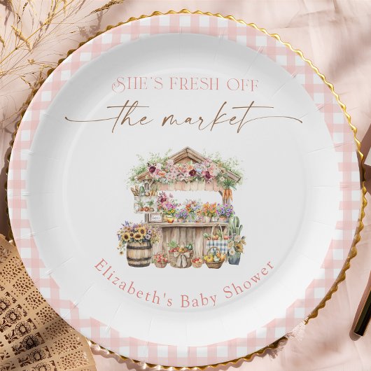 Ze is vers van de markt Bloemen Vrijgezellenfeest Papieren Bordje