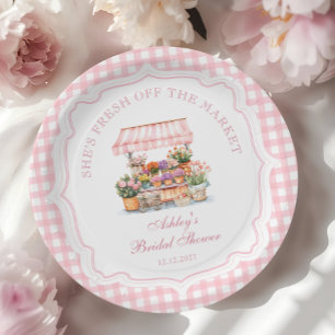 Ze is vers van de markt Bloemen Vrijgezellenfeest Papieren Bordje