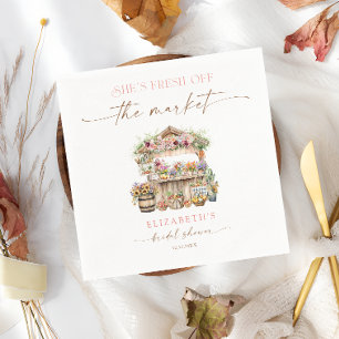 Ze is vers van de markt Bloemen Vrijgezellenfeest Servet