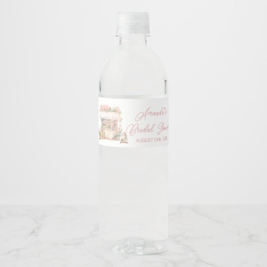 Ze is vers van de markt Bloemen Vrijgezellenfeest Waterfles Etiket (Voorkant)