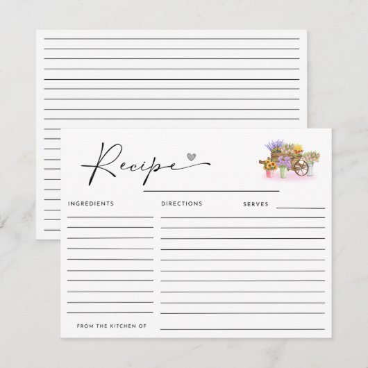 ZE IS VERS VAN DE MARKT BLOEMENRECEPT INFORMATIEKAARTJE (Voorkant / Achterkant)