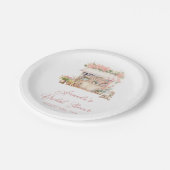 Ze is vers van de markt bloemrijke bruidsfeest papieren bordje (Gekanteld)