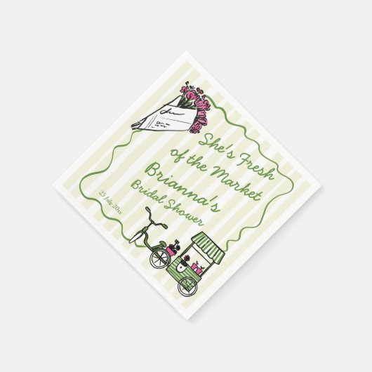 Ze is vers van de markt bruids douche aangepast servet (Hoek)