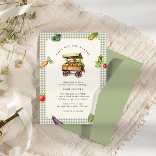 Ze is vers van de markt Bruids douche Kaart