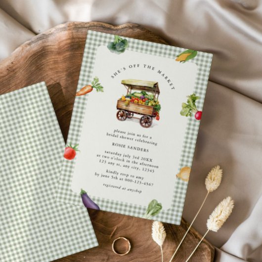 Ze is vers van de markt Bruids douche Kaart