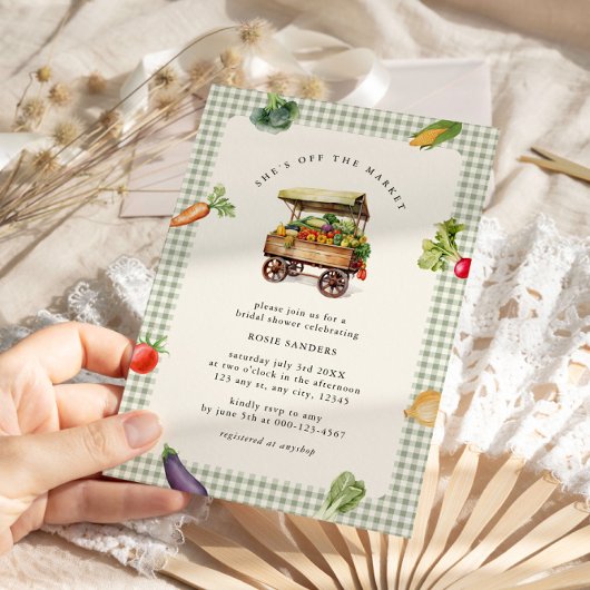 Ze is vers van de markt Bruids douche Kaart