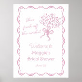 Ze is vers van de markt bruids welkom poster (Voorkant)