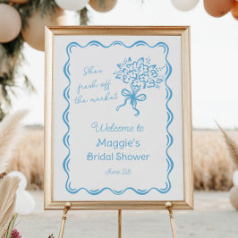 Ze is vers van de markt bruids welkom poster