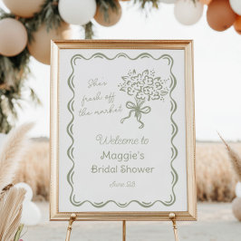 Ze is vers van de markt bruids welkom poster