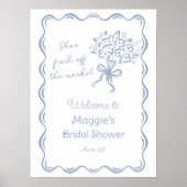 Ze is vers van de markt bruids welkom poster (Voorkant)