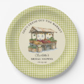 Ze is vers van de markt Bruidsdouche Papieren Bordje (Voorkant)