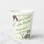 Ze is vers van de markt bruidsfeest aangepast papieren bekers (Achterkant)