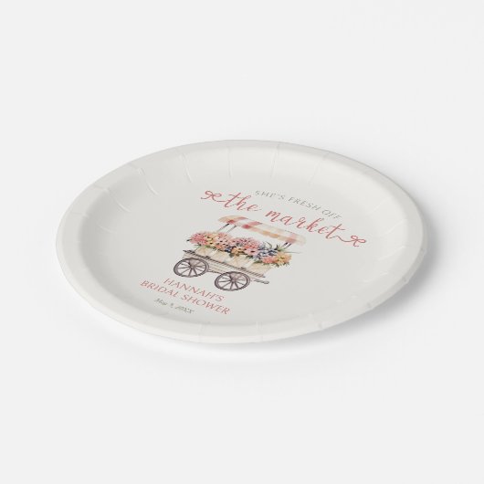 Ze Is Vers Van De Markt Bruidsfeest Papieren Bordje (Gekanteld)