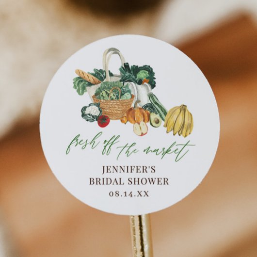 Ze is vers van de markt bruidsmeisje feest ronde sticker