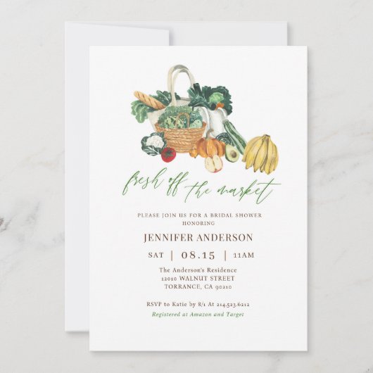 Ze is vers van de markt bruidsmeisjesfeest  kaart (Voorkant)