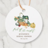 Ze is vers van de markt bruidsshower  bedankjes labels (Voorkant)