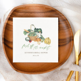 Ze is vers van de markt bruiloft feest servet