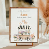 Ze is vers van de markt en raadt hoeveel kussen poster