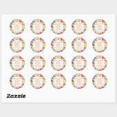 Ze is vers van de markt Fruit Bruidsdouche Ronde Sticker (Vel)