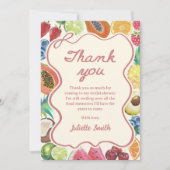 Ze is vers van de markt Fruit Bruiloft Bedankkaart (Voorkant)