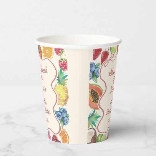Ze is vers van de markt Fruit Bruiloft Feest Papieren Bekers (Rechts)