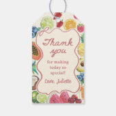 Ze is vers van de markt Fruit Bruiloftsborrel Cadeaulabel (Achterkant)