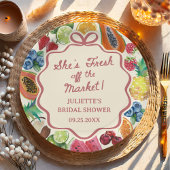 Ze is vers van de markt Fruit Bruiloftssalon Papieren Bordje