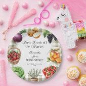 Ze is vers van de markt geruite bruidsdouche papieren bordje (Feest)