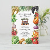 Ze is vers van de markt Gingham bruidsdouche Kaart (Staand voorkant)