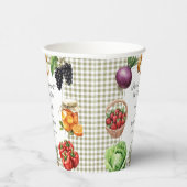 Ze is vers van de markt Gingham bruidsdouche Papieren Bekers (Rechts)