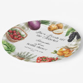 Ze is vers van de markt Gingham bruidsdouche Papieren Bordje (Gekanteld)