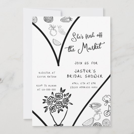 Ze is vers van de markt grillig Vrijgezellenfeest Kaart (Voorkant)