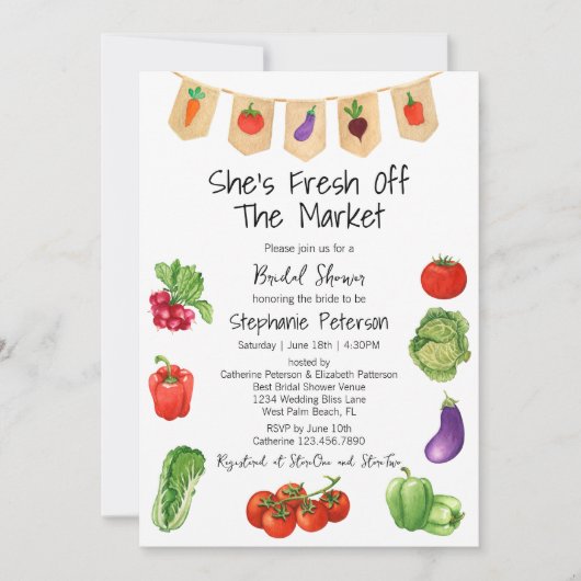 Ze is vers van de markt Groenten Vrijgezellenfeest Kaart (Voorkant)