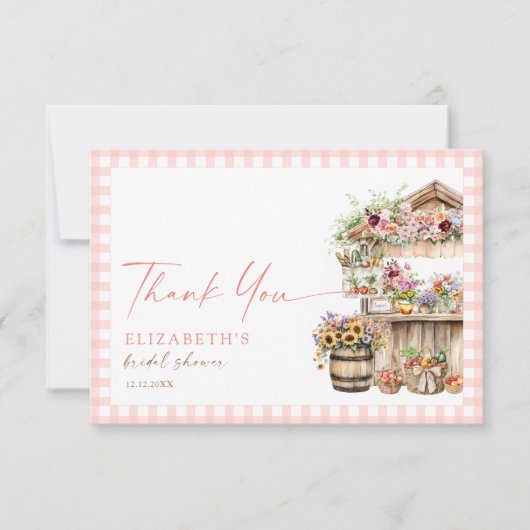 Ze is vers van de markt Herfst Vrijgezellenfeest Bedankkaart (Voorkant)