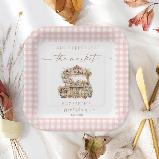 Ze is vers van de markt Herfst Vrijgezellenfeest Papieren Bordje