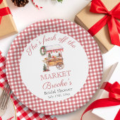 Ze is vers van de markt Kerst Bruidsdouche Papieren Bordje