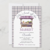 Ze is vers van de markt paarse Vrijgezellenfeest Kaart (Voorkant)