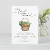 Ze is vers van de markt plantaardig Vrijgezellenfe Kaart (Staand voorkant)