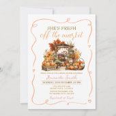 Ze is vers van de markt pompoen Vrijgezellenfeest Kaart (Voorkant)