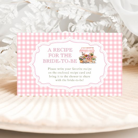 Ze is vers van de markt recept voor de bruid informatiekaartje