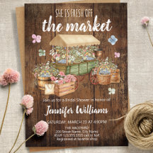 Ze is vers van de markt rustieke bruidsdouche