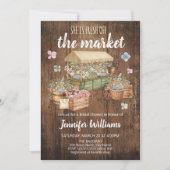 Ze is vers van de markt rustieke bruidsdouche kaart (Voorkant)