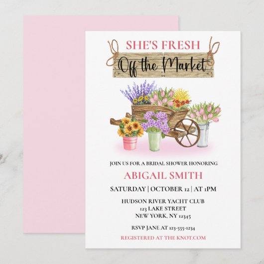 ZE IS VERS VAN DE MARKT VOOR RUSTIEKE BLOEMEN KAART (Voorkant / Achterkant)