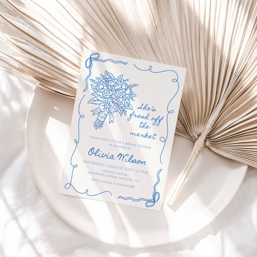 Ze is vers van de markt Vrijgezellenfeest- Bloemen Kaart