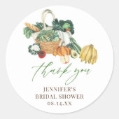 Ze is vers van de markt Vrijgezellenfeest dank u Ronde Sticker (Voorkant)