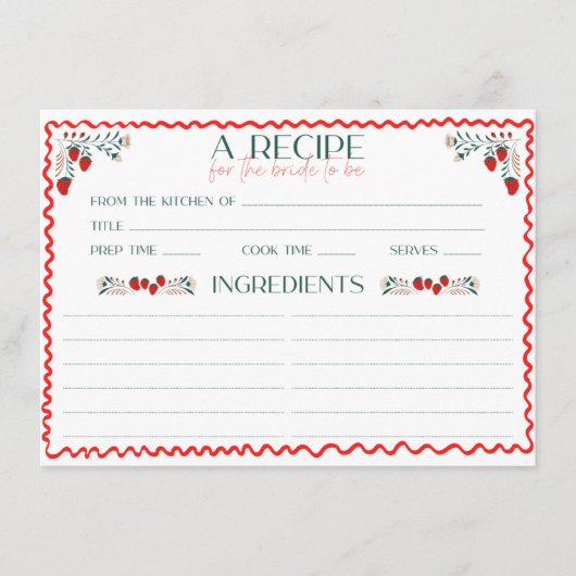 Ze is vers van de markt Vrijgezellenfeest recept Informatiekaartje (Voorkant)