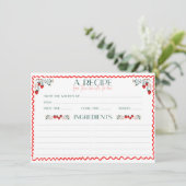 Ze is vers van de markt Vrijgezellenfeest recept Informatiekaartje (Staand voorkant)