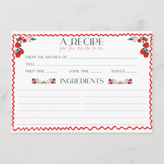 Ze is vers van de markt Vrijgezellenfeest recept Informatiekaartje (Voorkant)