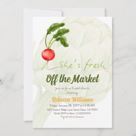 Ze is vers van het Vrijgezellenfeest van de markt Kaart (Voorkant)